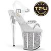 Pleaser - FLAMINGO808PREMSTN KnöchelriemenSandale, Poledance Schuhe - Transparent Product image
